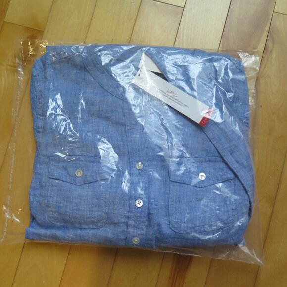 NWT: Talbots Linen Popover Shirtdress - Cross-Dye with Belt - Picture 4 of 6